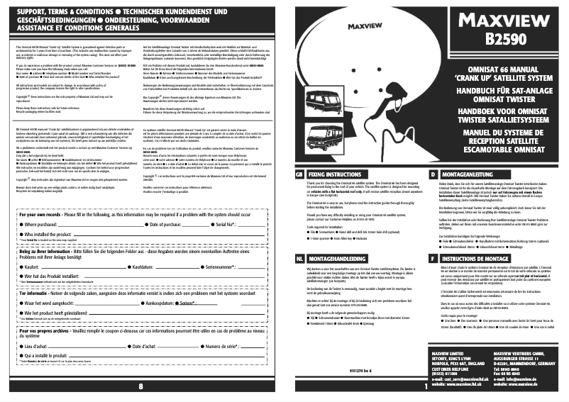Image de la première page du manuel de l'appareil Twister B2590-85