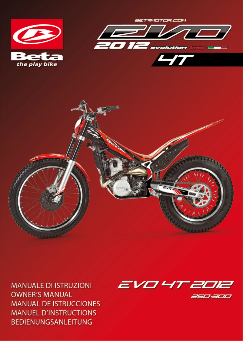 Page 1 de la notice Manuel utilisateur Beta EVO 250 4T (2012)