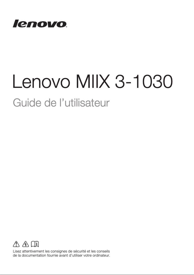 Page 1 de la notice Manuel utilisateur Lenovo Miix 3-1030