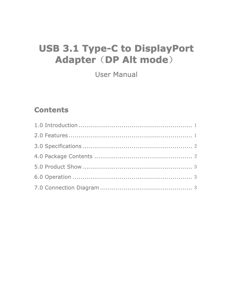 Image de la première page du manuel de l'appareil IADAP USB31-DP