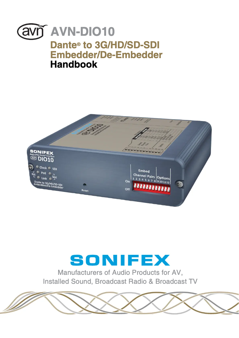 Page n°1 - Manuel utilisateur Sonifex AVN-DIO10