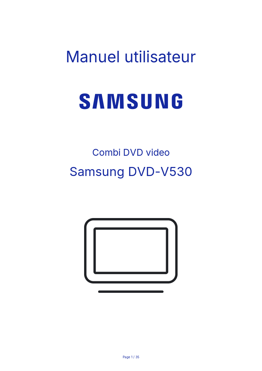 Image de la première page du manuel de l'appareil DVD-V530