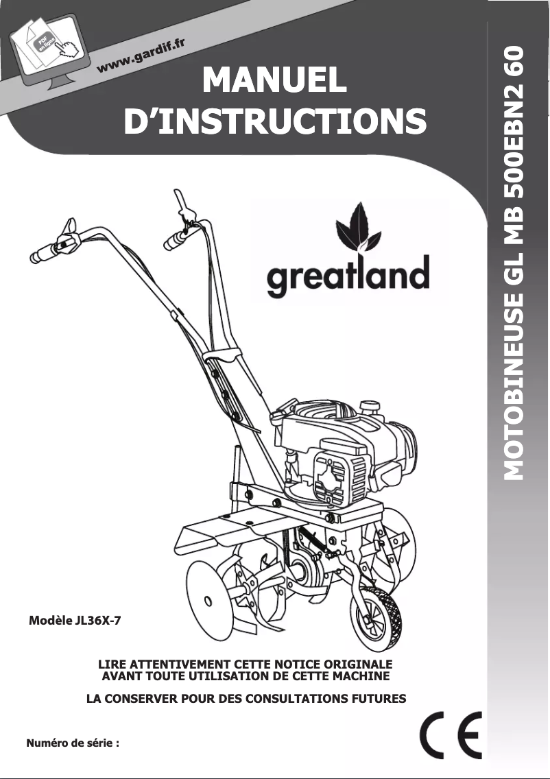 Page 1 de la notice Manuel utilisateur Greatland GL MB 500 EBN2 60
