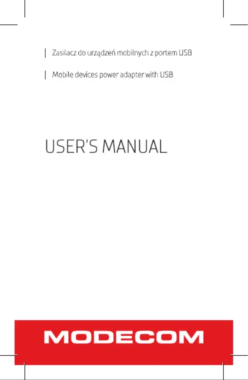 Page n°1 - Manuel utilisateur ModeCom MC-4U