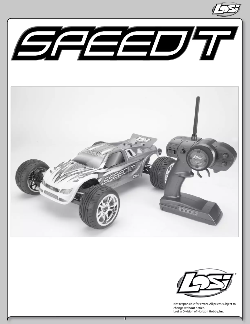 Image de la première page du manuel de l'appareil 1/10 Speed-T RTR