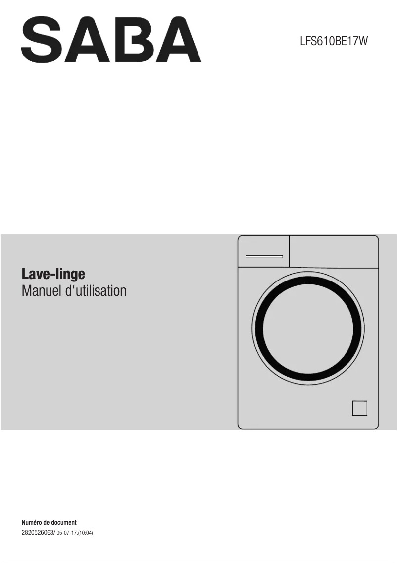 Image de la première page du manuel de l'appareil LFS610BE17W