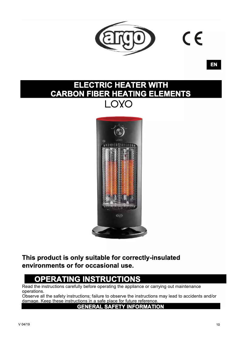 Image de la première page du manuel de l'appareil Loxo