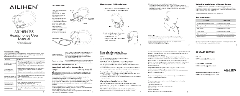 Página 1 del manual Manual de usuario Ailihen I35