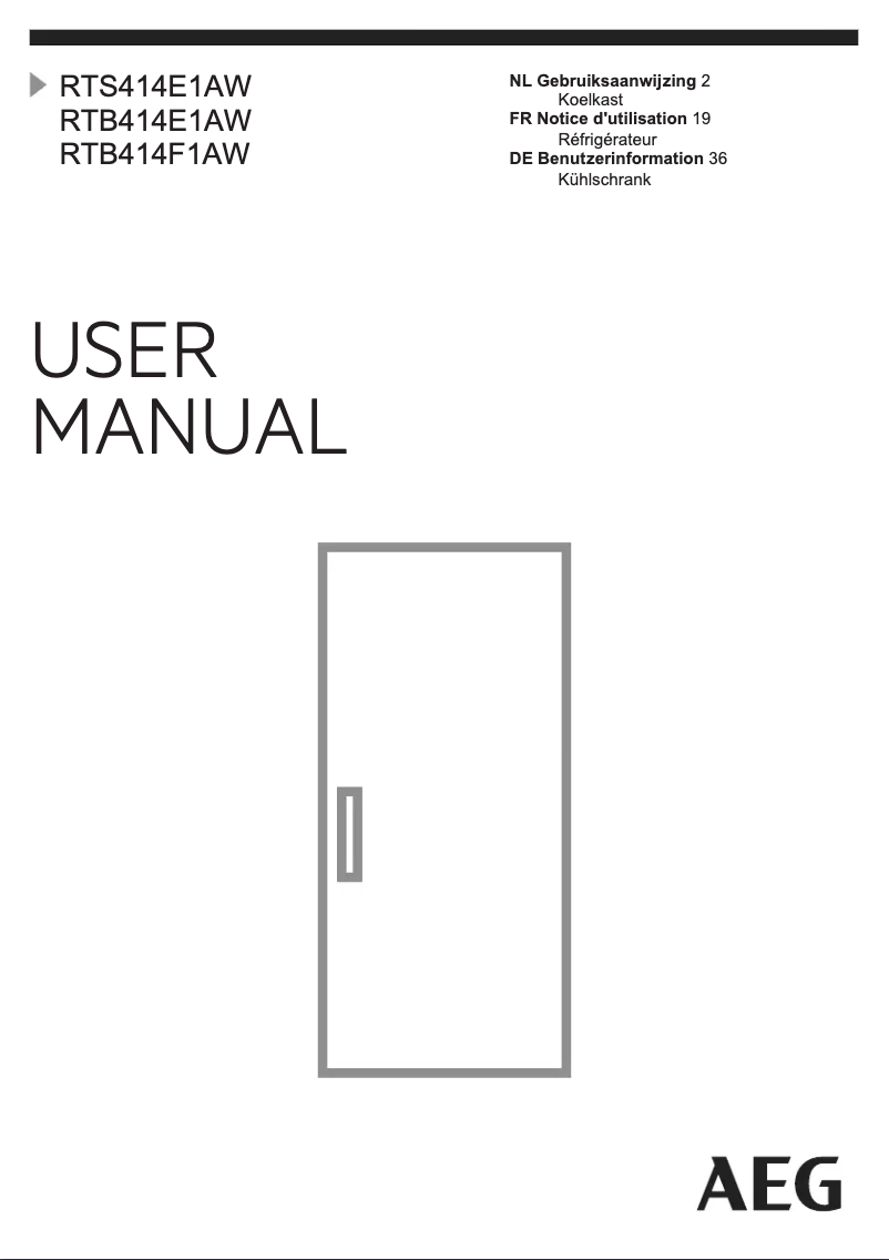 Page n°1 - Manuel utilisateur AEG RTS414E1AW