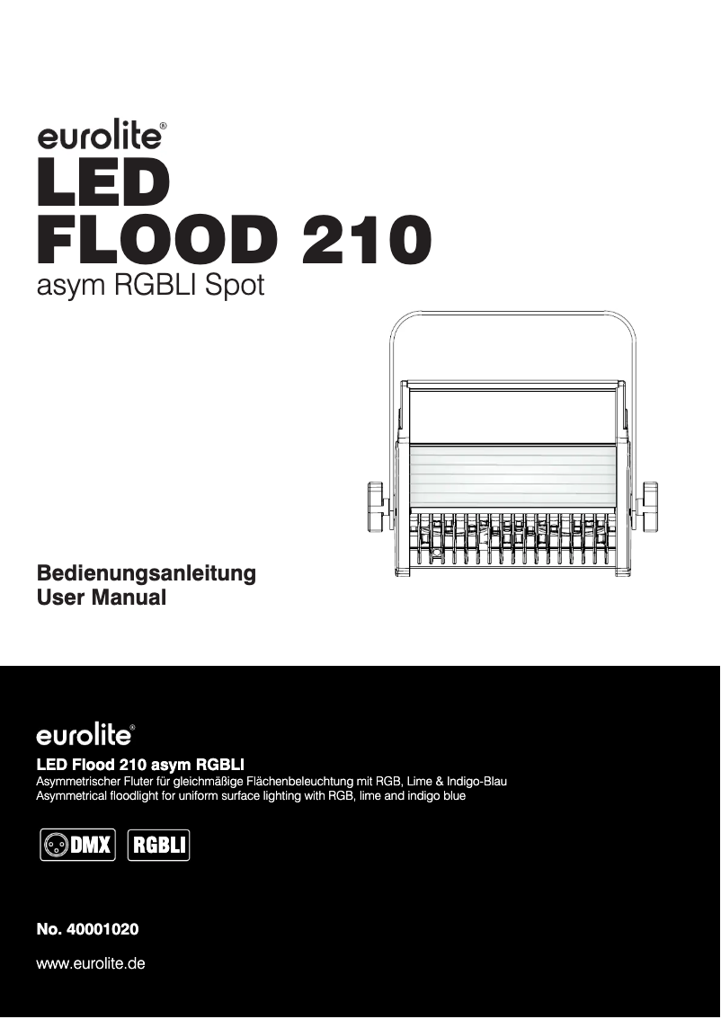 Page 1 de la notice Manuel utilisateur Eurolite LED Flood 210