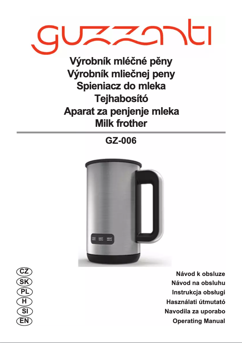 Page n°1 - Manuel utilisateur Guzzanti GZ-006