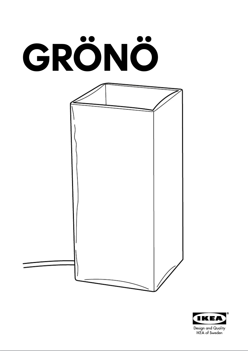 Page 1 de la notice Manuel utilisateur Ikea GRONO