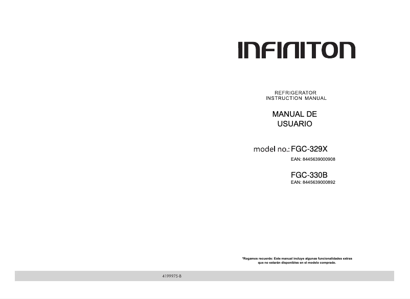 Page n°1 - Manuel utilisateur Infiniton FGC-329X