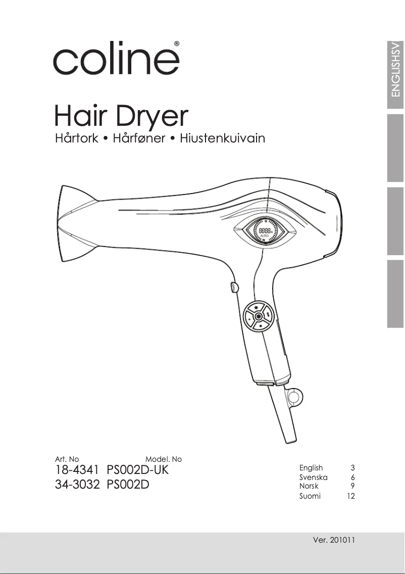 Page 1 of the manual User Manual Coline PS002D