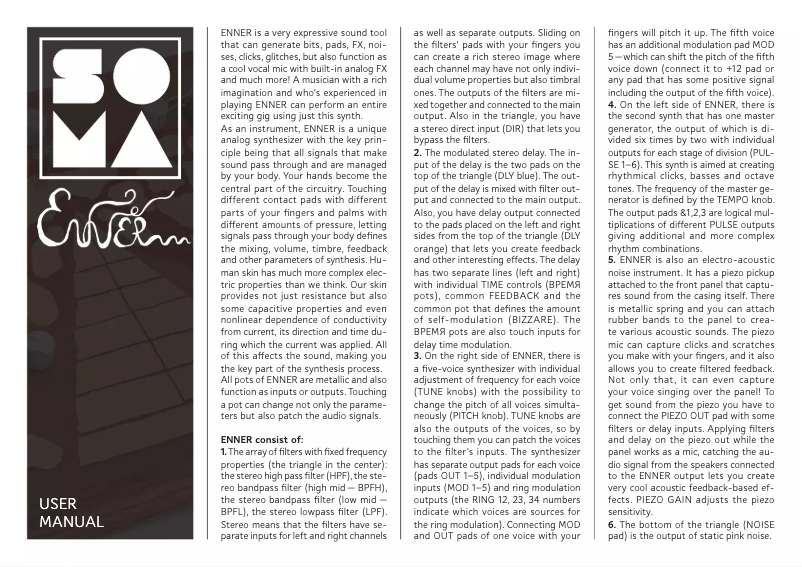 Page 1 de la notice Manuel utilisateur Soma Enner