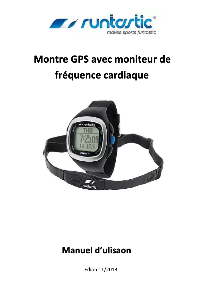 Page n°1 - Manuel utilisateur Runtastic RUNGPS1