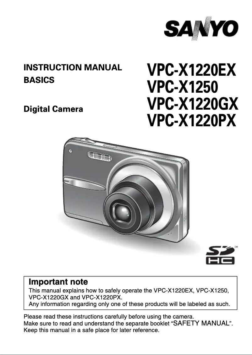 Página 1 del manual Manual de usuario Sanyo VPC-X1220GX