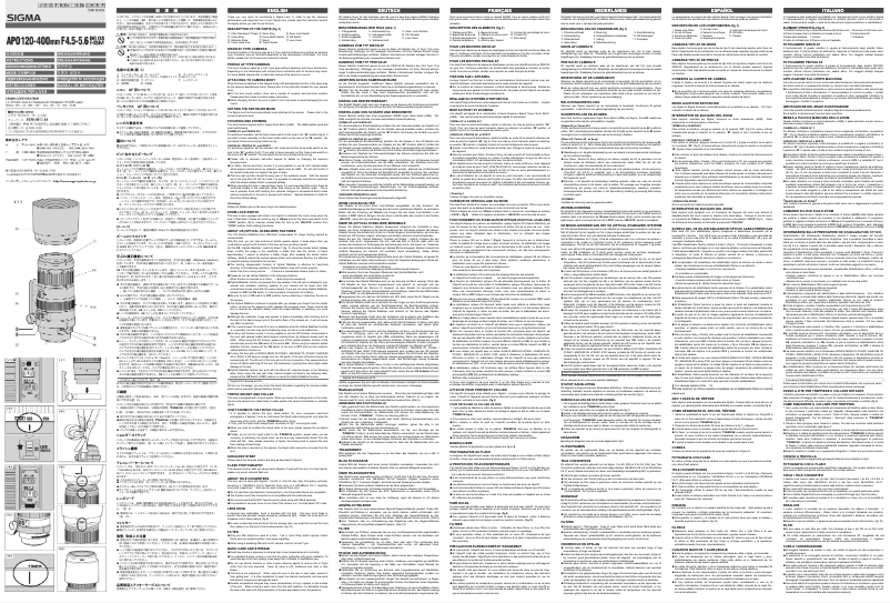 Página 1 del manual Manual de usuario Sigma 120-400mm f4.5-5.6 APO DG OS HSM