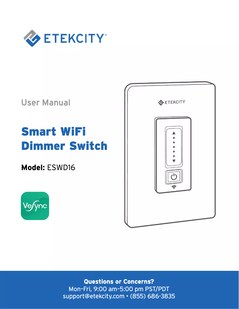 Page 1 de la notice Manuel utilisateur Etekcity ESWD16