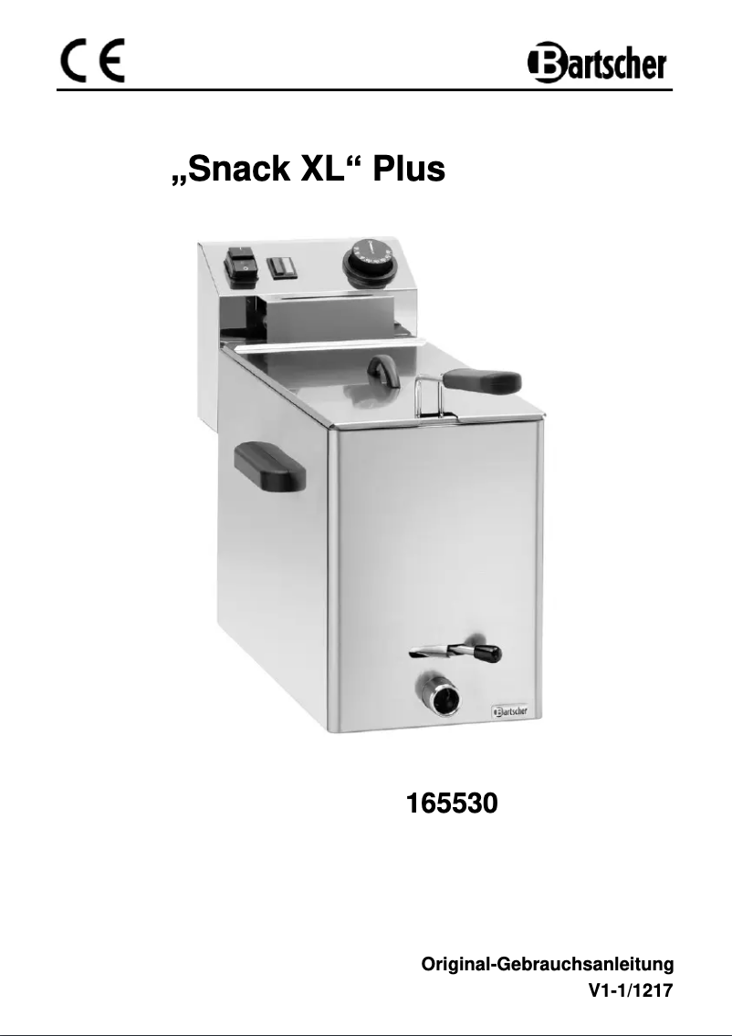 Image de la première page du manuel de l'appareil Snack XL Plus 165530