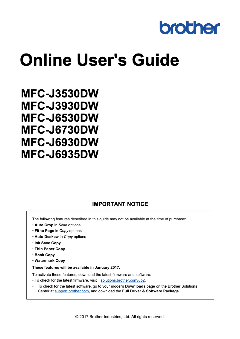 Page 1 de la notice Manuel utilisateur Brother MFC-J3530DW
