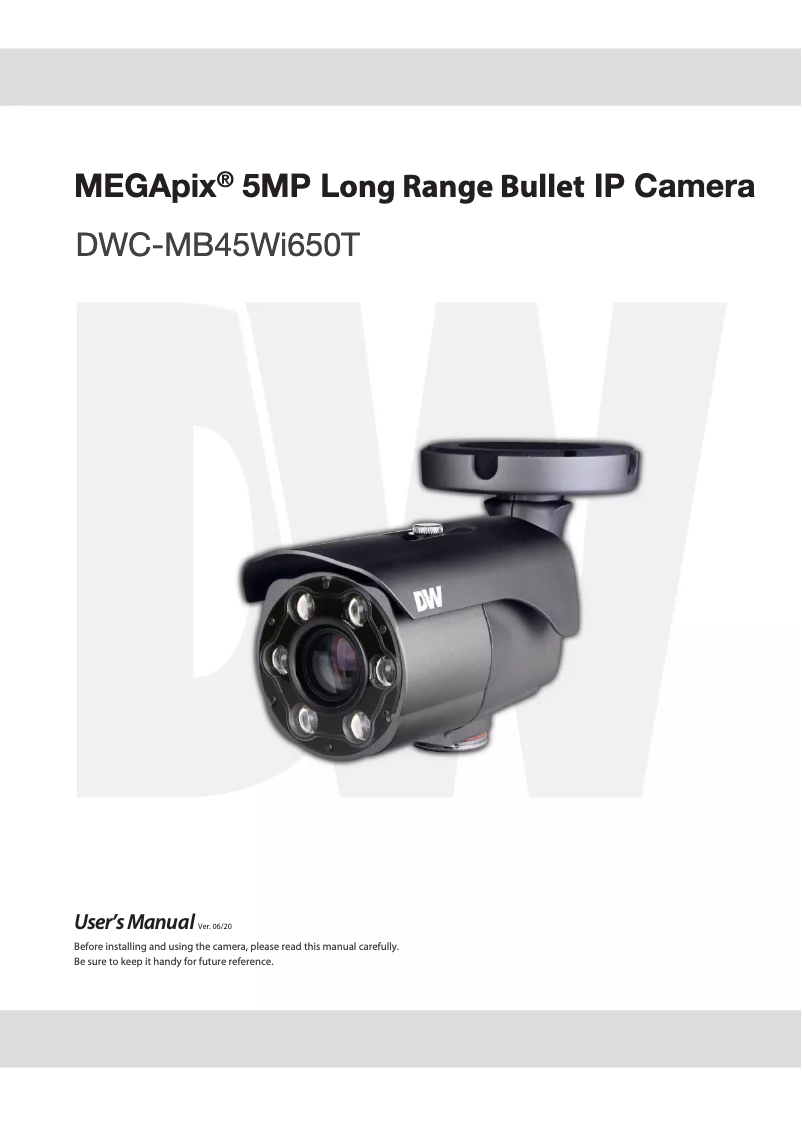 Page n°1 - Manuel utilisateur Digital Watchdog MegaPix DWC-MB45WI650T