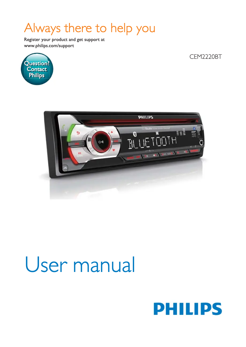 Página 1 del manual Manual de usuario Philips CarStudio CEM2220BT
