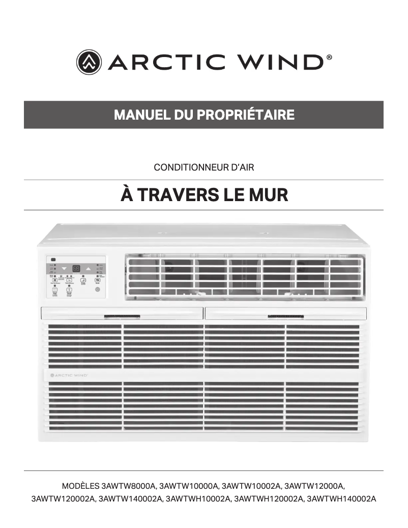 Page n°1 - Manuel utilisateur ARCTIC WIND 3AWTW10000A