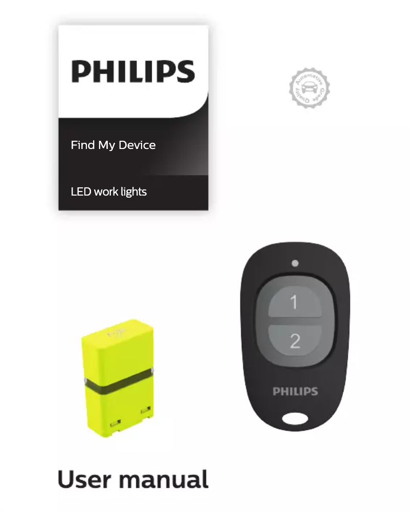 Page 1 of the manual User Manual Philips Xperion 6000 ACCFIMDX1