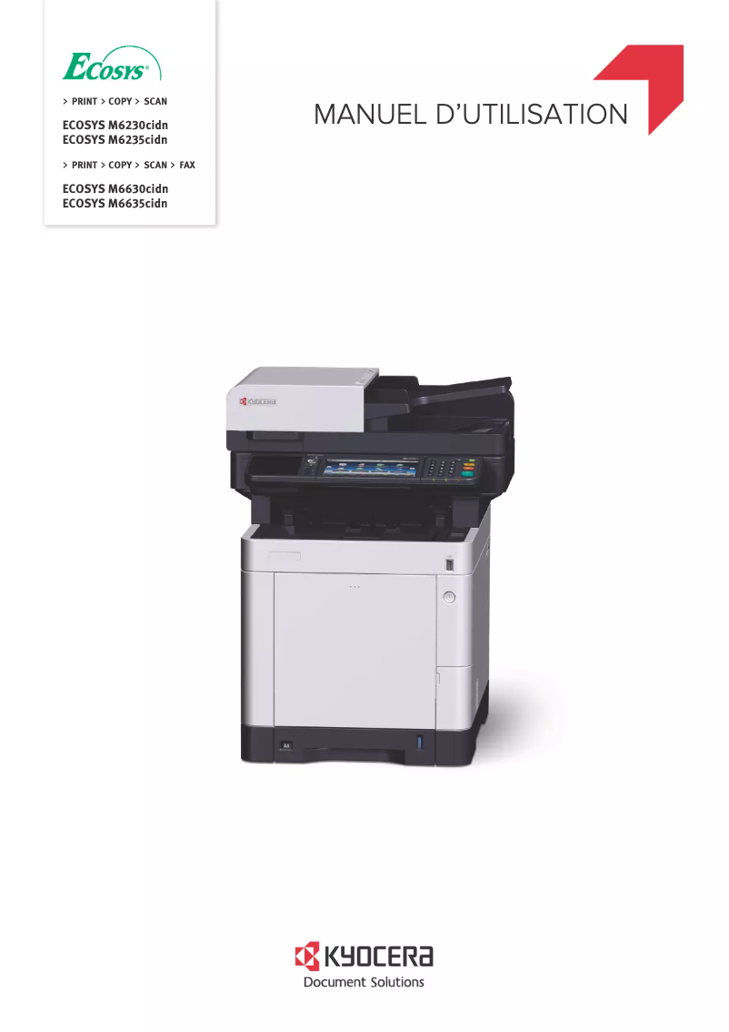 Page 1 de la notice Manuel utilisateur Kyocera ECOSYS M6630cidn