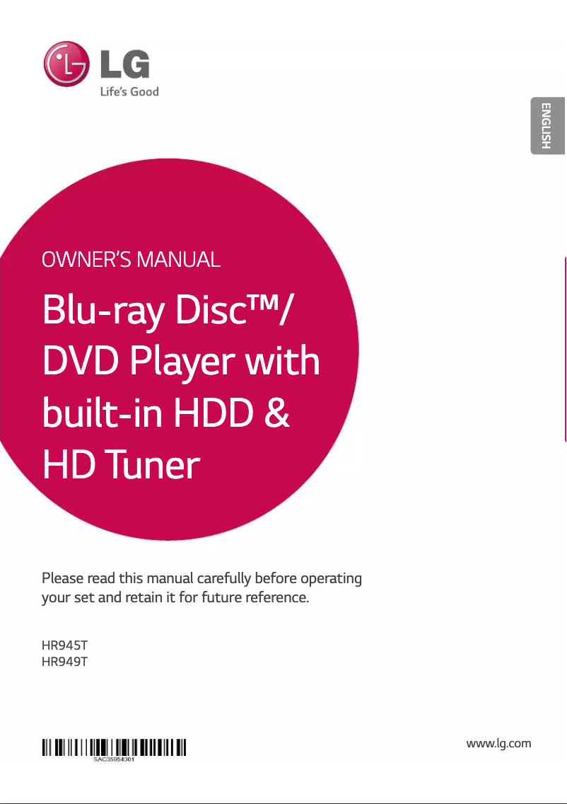 Página 1 del manual Manual de usuario LG HR949T