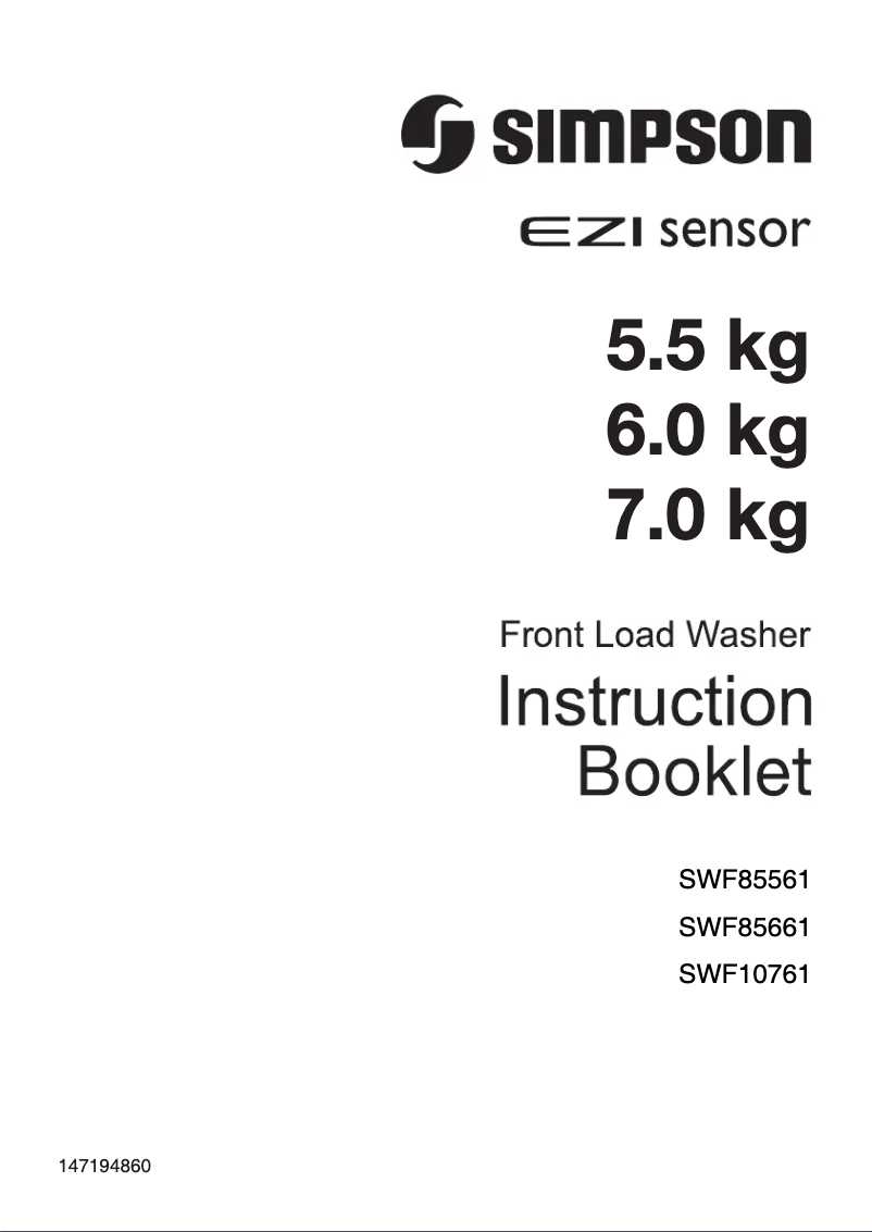Page 1 de la notice Manuel utilisateur Simpson SWF85561