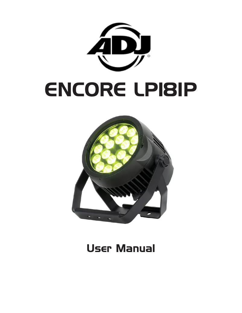 Page 1 de la notice Manuel utilisateur Adj Encore LP18IP
