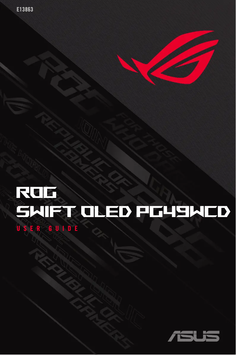 Page 1 de la notice Manuel utilisateur Asus ROG Swift OLED PG49WCD