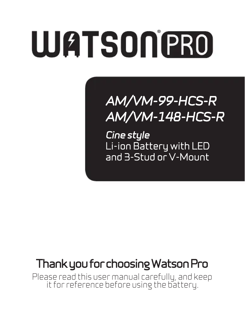 Page n°1 - Manuel utilisateur Watson AM-148-HCS-R