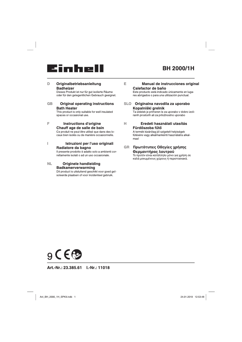 Image de la première page du manuel de l'appareil BH 2000/1