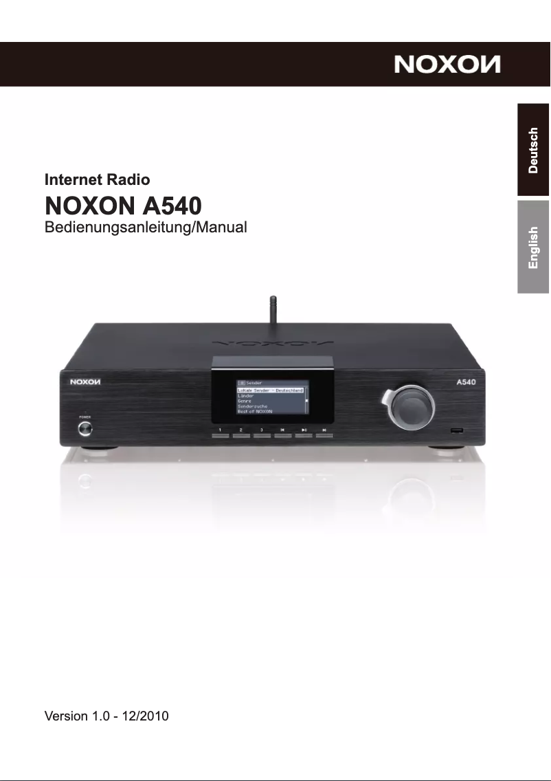 Página 1 del manual Manual de usuario Noxon A540+