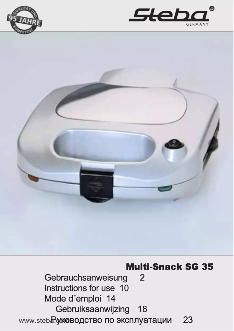 Page 1 de la notice Manuel utilisateur Steba SG 35