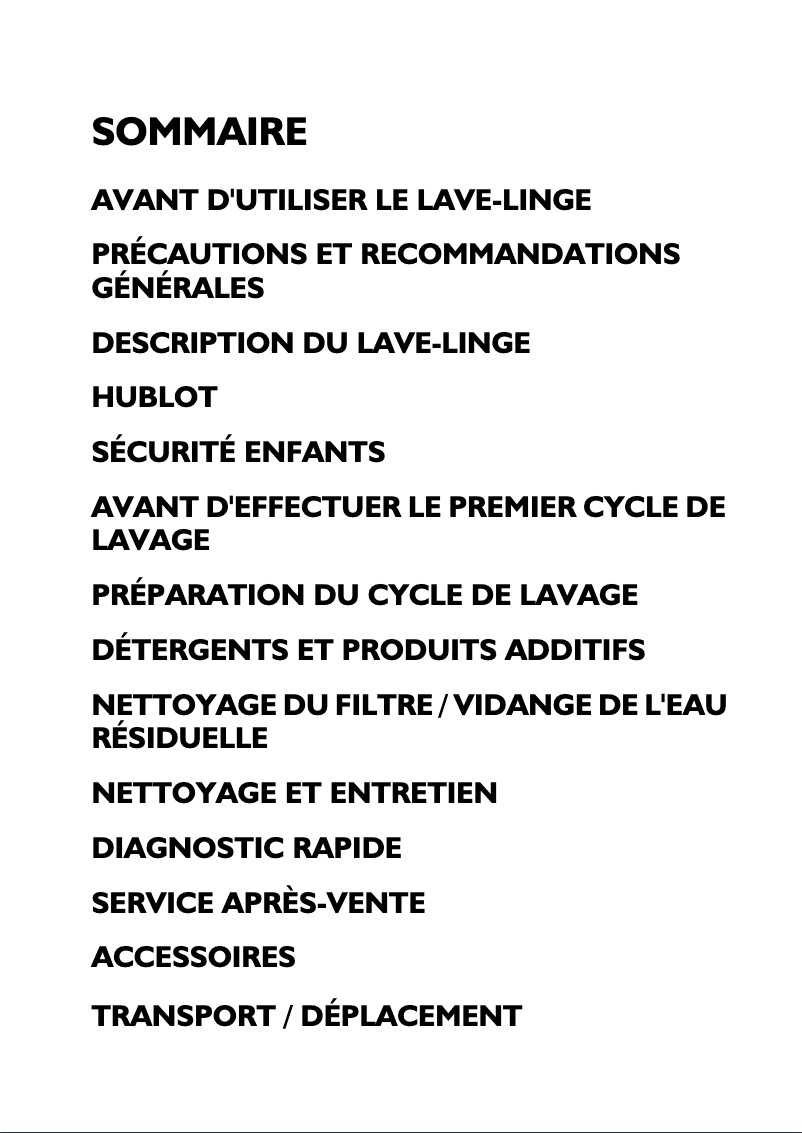 Page 1 de la notice Manuel utilisateur Bauknecht WA Pure xl 12 bw