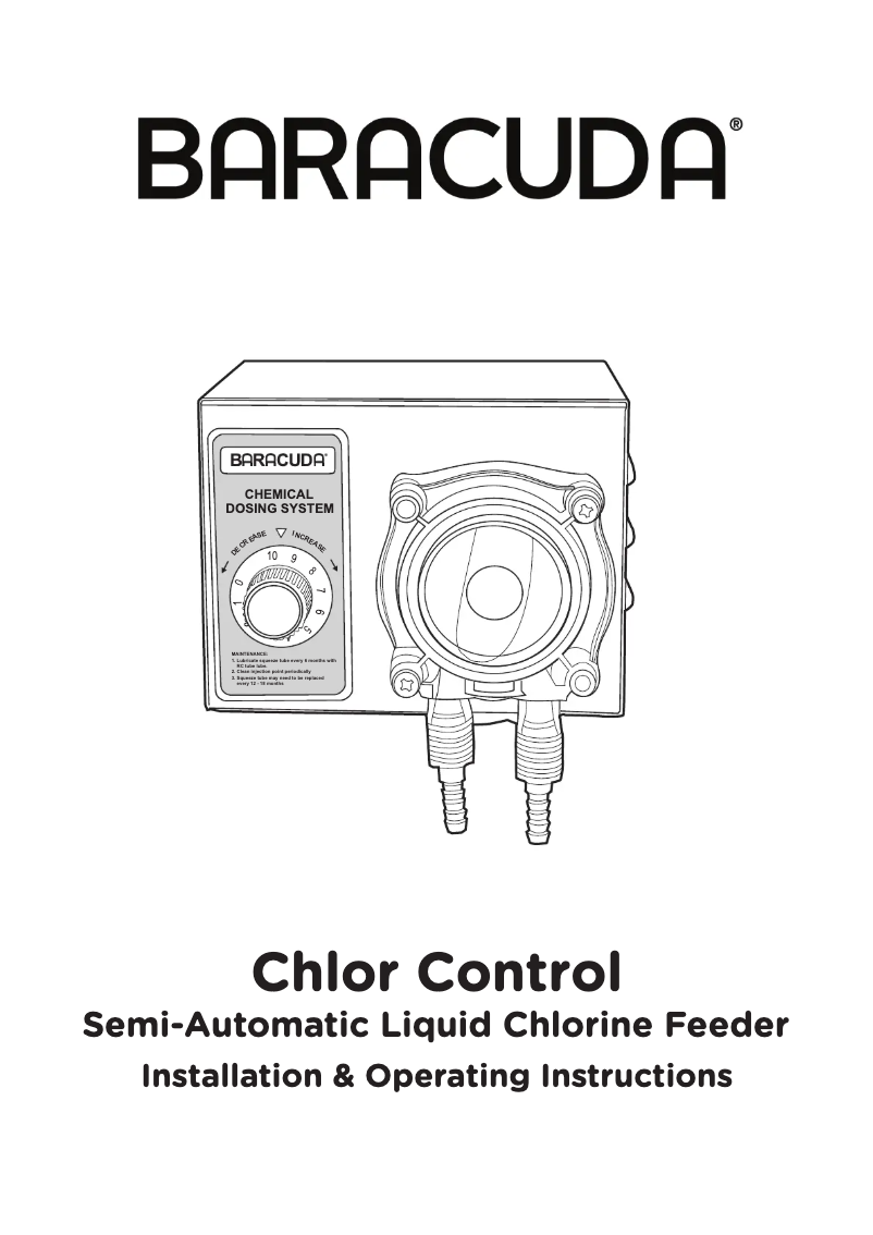 Image de la première page du manuel de l'appareil Chlor Control