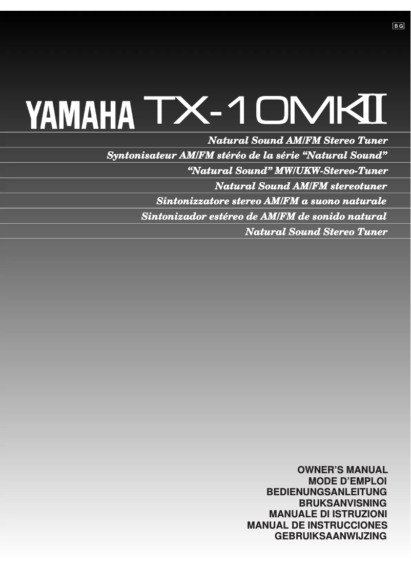 Image de la première page du manuel de l'appareil TX-10MKII