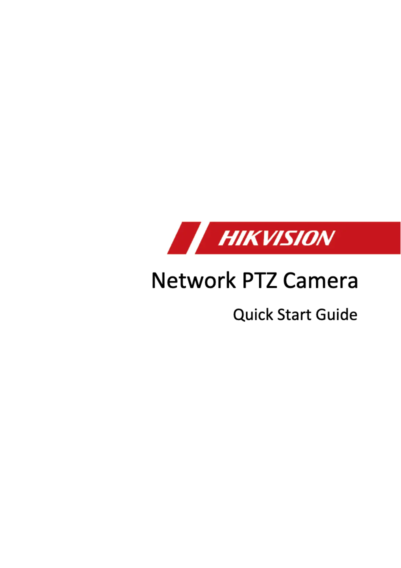 Page n°1 - Guide de démarrage rapide Hikvision DS-2DE4A425IW-DE