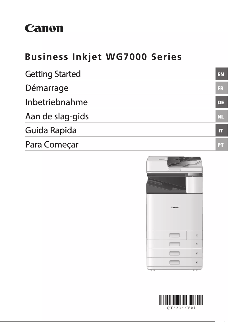 Page 1 de la notice Manuel utilisateur Canon WG7450Z