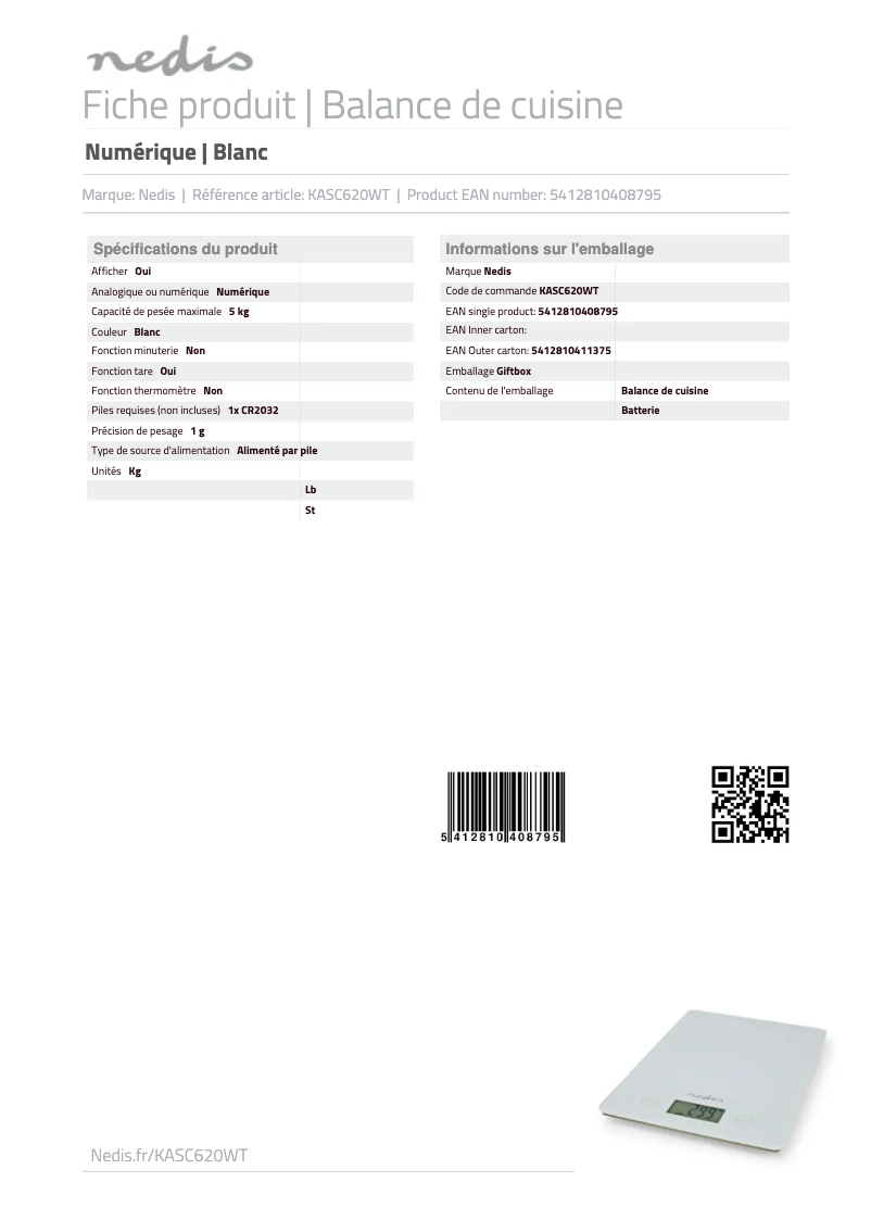 Image de la première page du manuel de l'appareil KASC620WT