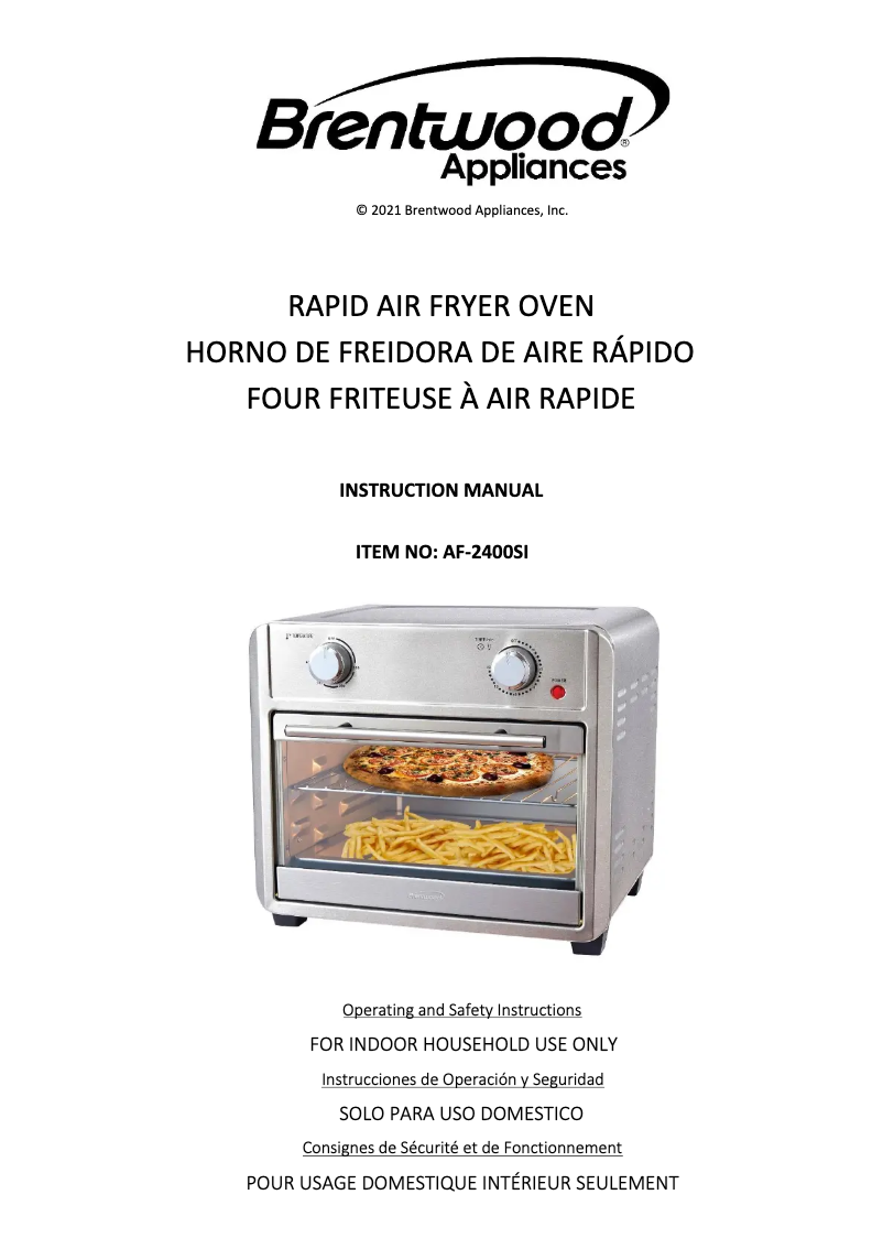 Page 1 de la notice Manuel utilisateur Brentwood AF-2400SI