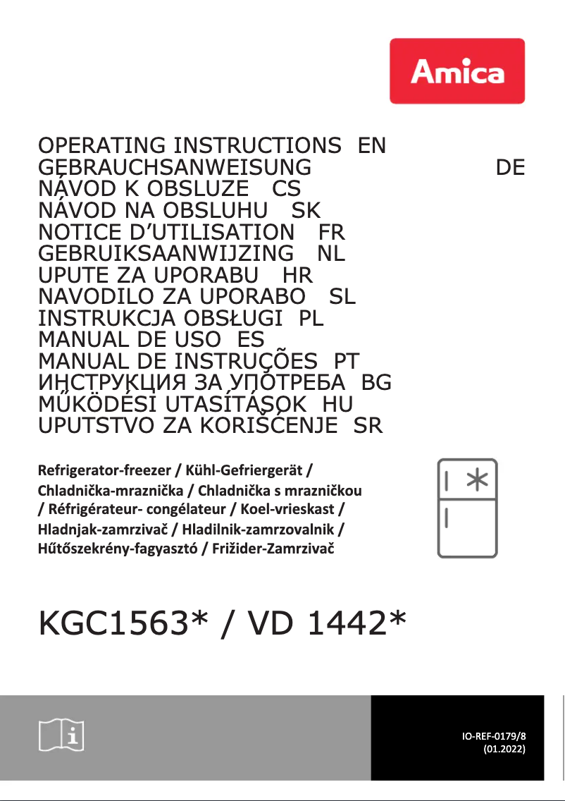 Page n°1 - Manuel utilisateur Amica KGC15634S