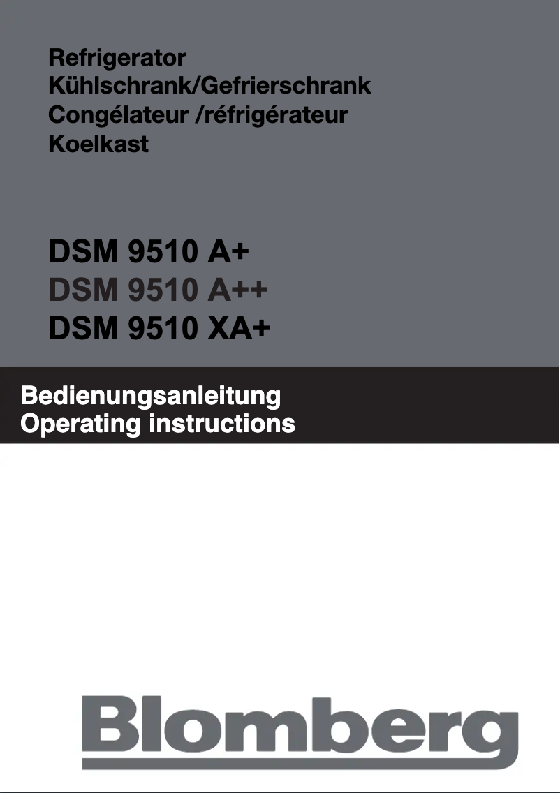 Page n°1 - Manuel utilisateur Blomberg DSM 9510 A+