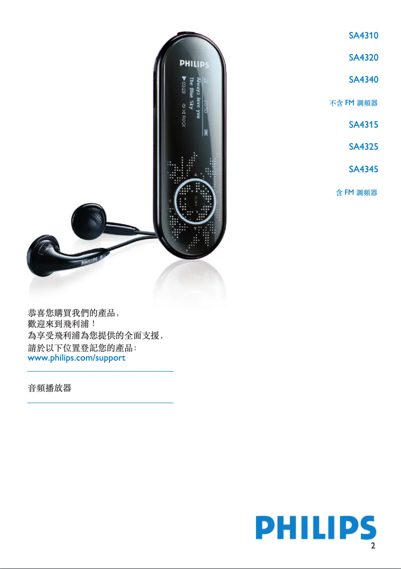 Page n°1 - Manuel utilisateur Philips GoGear SA4315