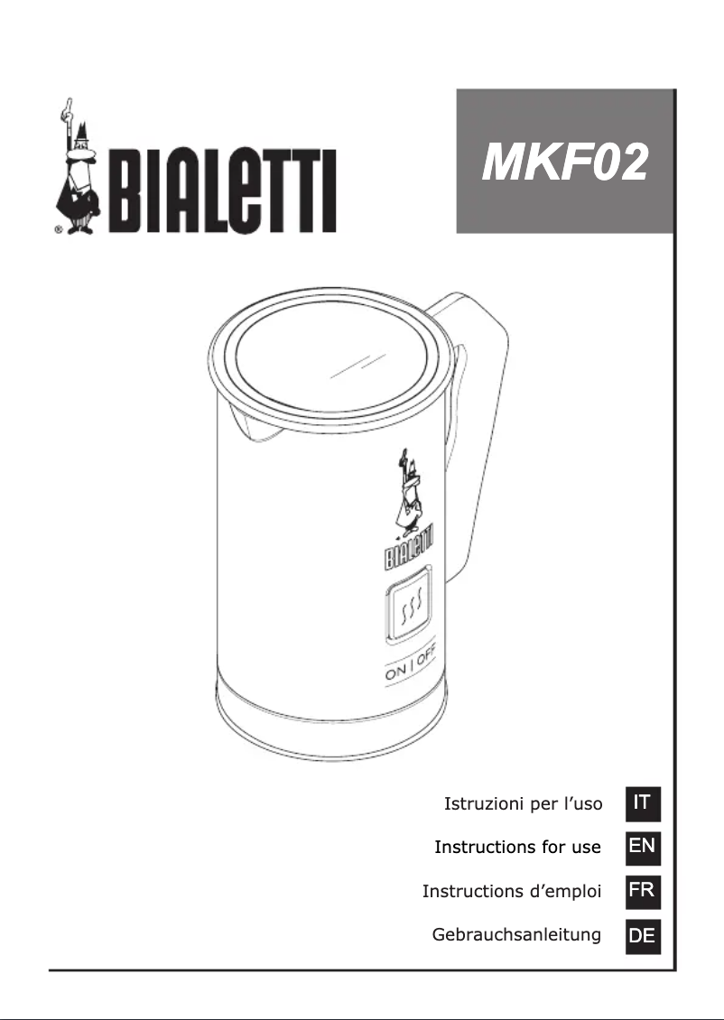 Page 1 de la notice Manuel utilisateur Bialetti MKF02
