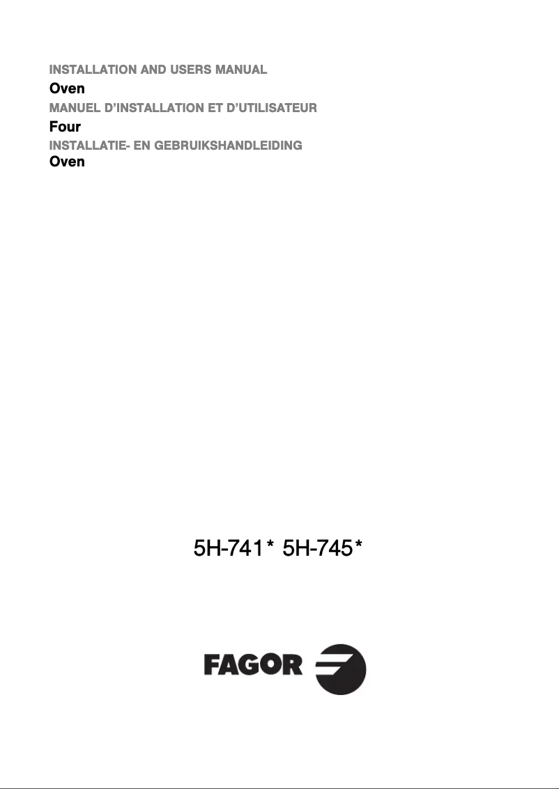 Page 1 de la notice Manuel utilisateur Fagor 5H-745X